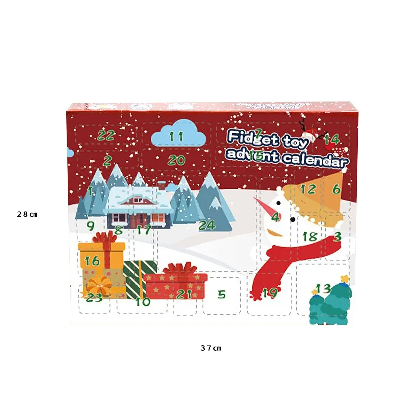 Nuovo disegno Di Natale agitarsi giocattoli avvento calendari cieco scatola personalizzabile Regalo Set per Adulti e bambini