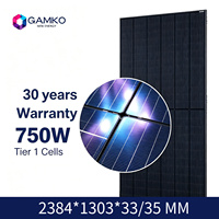 Panneau solaire monocristallin PERC demi-cellule 750W de niveau 1 pour usage domestique et système d'énergie solaire OEM par Power