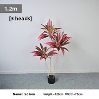 Bunga Anthurium Merah Besi Brasil Buatan 120cm Dekorasi Rumah Tahan Lama untuk Dalam/Luar Ruangan Tanaman Lantai