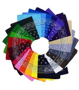 สองด้านพิมพ์ Paisley Bandana ผ้าฝ้าย<span class=keywords><strong>100%</strong></span> ผ้าพันคอที่กำหนดเองในสต็อก - Product Image 1