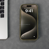 Fundas de Piel Auténtica Ecológicas de Lujo para Teléfono Móvil, con Tarjetero Antichoque, para iPhone 15 16 Pro Max