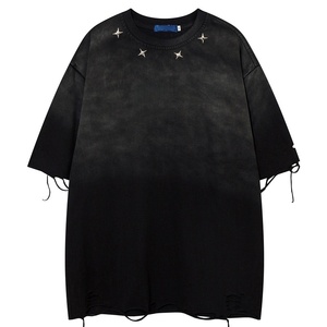 เสื้อยืด TKAN655D รุ่น OEM แบบสั่งทำพิเศษ สไตล์วินเทจ ล้างสีแบบแอซิด ดีไซน์ทำเก่า ทรงโอเวอร์ไซส์ ผ้าคอตตอน 100% หนานุ่ม สวมใส่สบายสำหรับผู้ชาย - Product Image 3