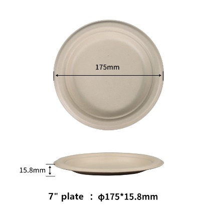 Customized Good Product Quality 7 Inch Paper Plate Fruit Bowl Biodegradable Disposable Plates Curry Bowl for Camping BBQ