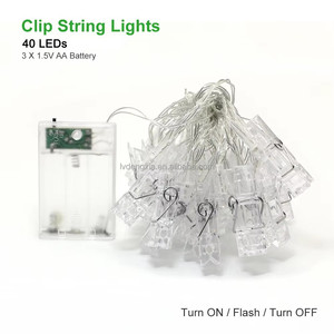 <span class=keywords><strong>Guirlande</strong></span> <span class=keywords><strong>lumineuse</strong></span> LED <span class=keywords><strong>à</strong></span> piles 3m 20 LED transparentes <span class=keywords><strong>avec</strong></span> pinces <span class=keywords><strong>photo</strong></span> pour décoration murale de festival et fête - Product Image 3