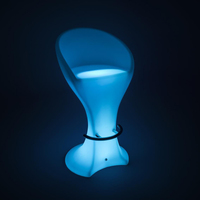 Tabouret de bar moderne lumineux à LED, non pliable, avec changement de couleur RGB, éclairage IP65 étanche, télécommande, en PE écologique