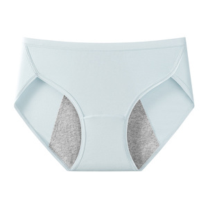 Culottes menstruelles ODM&OEM pour femmes en coton modal uni, taille mi-haute, antibactériennes, anti-fuites, avec logo à la taille - Product Image 2