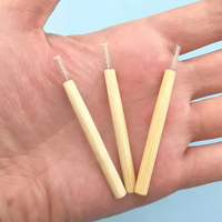 0.4mm/0.5mm/0.6mm/0.7mm/0.77mm Logo personnalisé écologique Brosse interdentaire en bambou biodégradable