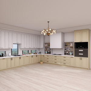 2025 xu hướng Quảng Châu treo tường được xây dựng trong gỗ hiện đại nhà bếp truy cập hàng đầu với tủ cho biệt thự cao cấp - Product Image 1