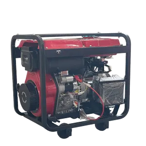 TAVAS DG8000EW Groupe électrogène de soudage diesel refroidi par air couleur rouge