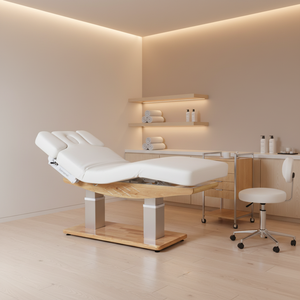Camilla de Masaje y Tratamientos Cosméticos de Lujo con Calefacción y 4 Motores Eléctricos Ajustables de Alta Calidad para Salón de Belleza Kangmei - Product Image 1
