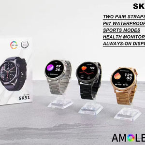 新款 Kalobee SK51 智能手表 BT 通话 1.43 英寸屏幕 IP68 防水 心率 男士户外运动智能手表 带 3 条表带 - Product Image 2