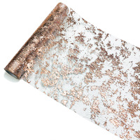 Chemin de table en maille froissée-Filet artistique en détresse pour les paysages de table de mariage et la décoration d'événement