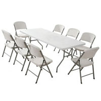 Muebles de Exterior Mesa Plegable de Picnic Rectangular Mesas de Plástico Portátiles Plegables