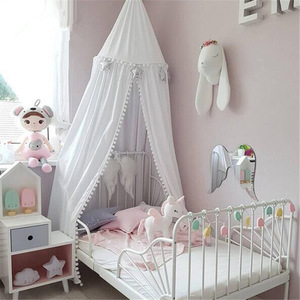Letto a baldacchino letto <span class=keywords><strong>tenda</strong></span> zanzariera <span class=keywords><strong>tenda</strong></span> da letto crêpe nordico camera dei bambini capelli palla <span class=keywords><strong>tenda</strong></span> decorazione pizzo - Product Image 2