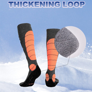 Chaussettes de <span class=keywords><strong>ski</strong></span> mi-hautes en laine mérinos pour hommes et femmes, anti-ampoules, épaisses, en tissu éponge, chaudes, pour le <span class=keywords><strong>ski</strong></span>, la motoneige, l'alpinisme - Product Image 3