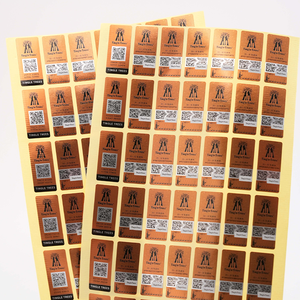 Étiquettes d'emballage auto-adhésives anti-contrefaçon en feuille d'aluminium inviolable Lustre métallique Autocollants de traçabilité du Code QR - Product Image 5