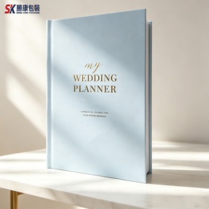 Diario de Tapa Dura para Planificador de Bodas con Impresión en Dorado y Encuadernación Cosida, Organizador de Regalo para Planificación de Bodas de Ensueño - Product Image 1