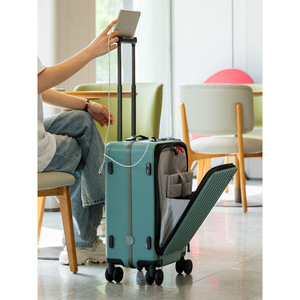 [Brand] Carry-On <b>Suitcase</b> 20-Inch Zipper Closure Swivel <b>Wheels</b> Unisex Travel Luggage - Product Image 3