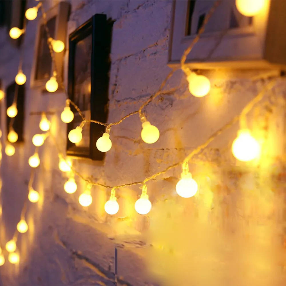 Outdoor Garland Warmweiß Wasserdicht Batterie betrieben Weihnachts baum Dekorative Lichterkette Mini Led Globe Ball String Light