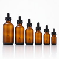 Flacon compte-gouttes en verre Boston transparent ambré, récipient cosmétique rond pour huile essentielle, sérum, teinture, emballage pour soins de la peau