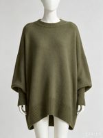 Nouveautés 2026 – Pull en maille ample et chaud pour femme, coupe irrégulière, manches chauve-souris, style oversize, vente en gros