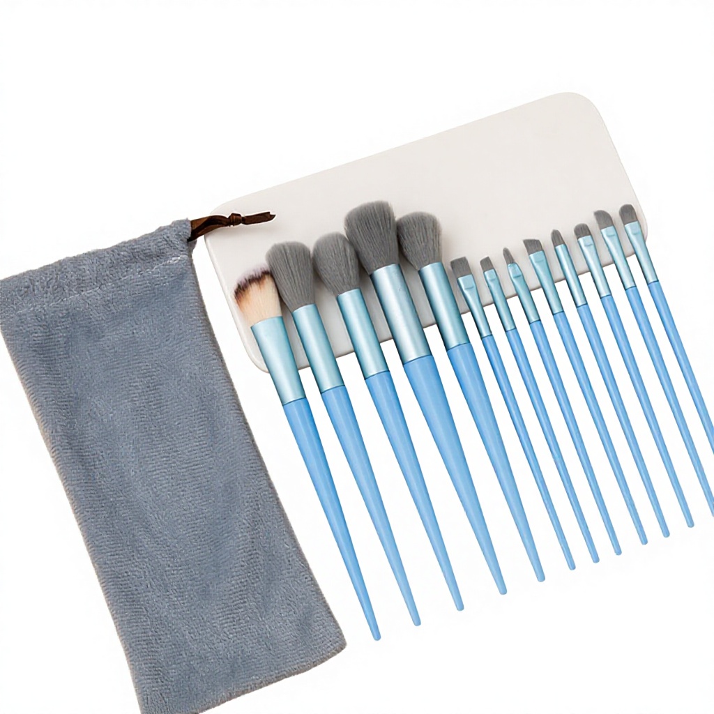 13 blue brush cloth bags