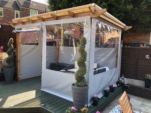 650GSM in <span class=keywords><strong>PVC</strong></span> <span class=keywords><strong>per</strong></span> esterni telone trasparente trasparente rivestimento impermeabile occhielli intrecciati tenda modello solido <span class=keywords><strong>per</strong></span> balcone auto - Product Image 6