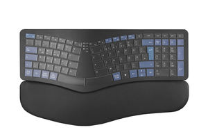 Clavier Bluetooth silencieux rechargeable pleine taille, clavier ergonomique sans fil compact 2,4 G, clavier divisé avec repose-poignets - Product Image 2