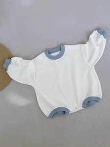 春秋季纯色连体衣婴幼儿男童女童衣服长袖儿童连体衣 - Product Image 2