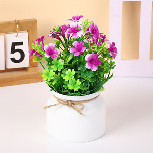 <span class=keywords><strong>Pot</strong></span> <span class=keywords><strong>en</strong></span> corde de jute avec plante artificielle <span class=keywords><strong>en</strong></span> forme de trompette, bonsaï, objet décoratif de bureau, ornement de fleur <span class=keywords><strong>en</strong></span> plastique - Product Image 6
