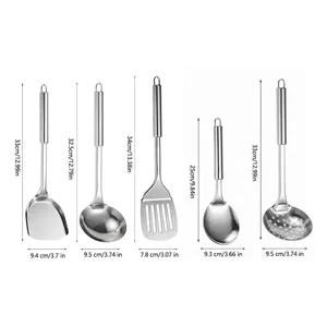 5PCS/SET Stainless Steel Practical Spatula <b>Kitchen</b> Utensil Set Cooking Tool Slotted Turner Rice Spoon Ladle Cooking Tools - Product Image 6