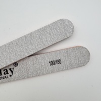 Lime à ongles professionnelle gris zèbre 100/180 double face en papier de verre, lime à ongles jetable, outils de manucure, tampon à ongles OEM marque privée