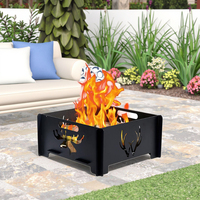 Shenzhen Innoval Meilleur Style Moderne Carré Paraffine Milligan Fire Pit Crâne Shandong Panier Charbon de bois avec Accessoire de Poker