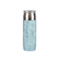 Tekstur Kristal Es Beku Botol Termos Vakum Titanium Murni dengan Infuser Teh, Performa Termal 6-12 Jam, Sehat