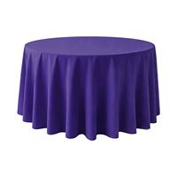 Nappe ronde en polyester solide personnalisée pour mariage, restaurant, banquet