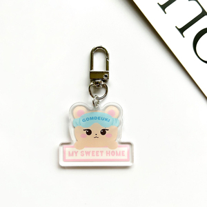 Spot Pink Ink BP <b>Anime</b> Acrylic Double-Sided Plastic Key Chain Bag with Pajamas Doll Car Souvenir Accessories - Product Image 4
