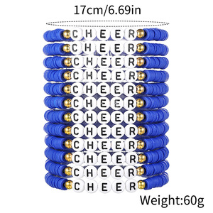 Pulseras de Arcilla Polimérica con Letras de Animadoras, 12 Sets, Joyería Unisex de Amistad para Eventos de Animadoras - Product Image 5