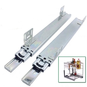 Panier coulissant en fil métallique pour assaisonnements de cuisine, à triple extension, avec installation sous plan, de qualité supérieure - Product Image 1