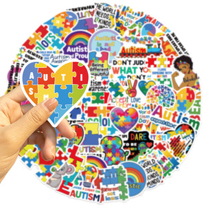 50Pcs <strong>World</strong> Autism <strong>Day</strong> Graffiti Stickers for Laptop Bottle Decor Mental Health Care Sticker - Product Image 4