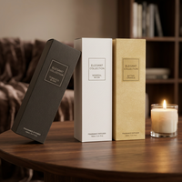 Boîte d'emballage en papier de luxe avec estampage à chaud argenté pour diffuseur de parfum, collection élégante en gros