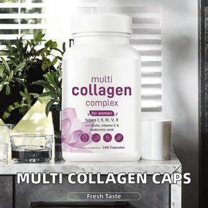 Capsules de collagène multi-complexes pour femmes, marque privée, types I, II, III, V, X avec biotine, vitamine C, acide hyaluronique, 240 capsules - Product Image 2