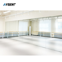 Miroir mural de sécurité pour studio de danse et salle de sport, design moderne Aysent SM-H5, revêtement en aluminium argenté, taille personnalisable, prix d'usine en gros