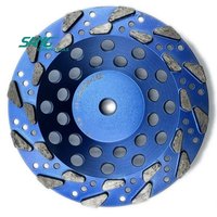 Disque abrasif diamanté 5'' (125mm) grain 18/20, 30 grains, en forme de goutte, pour préparation et meulage du béton et du terrazzo, pour meuleuse d'angle