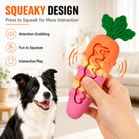Jouet à mâcher couineur en silicone pour chien, distributeur de friandises en forme de carotte, pour le nettoyage dentaire et l'enrichissement interactif des chiots