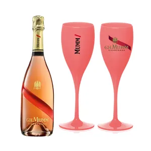 Özel Logo mevcut yeniden kullanılabilir plastik şampanya bardakları parti düğün 150ml akrilik renkli şampanya flüt kadehler