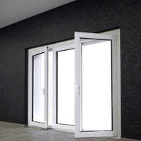 Fenêtre à double battant verticale moderne en PVC de haute qualité, verre trempé, moustiquaire en acier inoxydable, insonorisée, écoénergétique pour cuisine