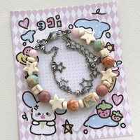 Bracelet extensible en pierres naturelles avec chat et papillon, cordon élastique, unisexe, réglable, bijoux tendance, cadeau