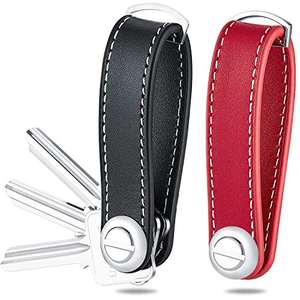 Yüksek kaliteli PU + metal organizatör anahtarlık anahtar tutucu hakiki deri akıllı klip klasör anahtarlık kompakt - Product Image 2