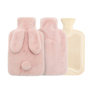 Bouteille réutilisable de haute qualité avec oreilles de lapin mignonnes, bouteille d'eau chaude de différentes tailles au choix avec housse - Product Image 3