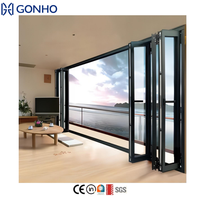 Porte pliante moderne en alliage d'aluminium de haute qualité pour balcon insonorisé Porte en verre pliante